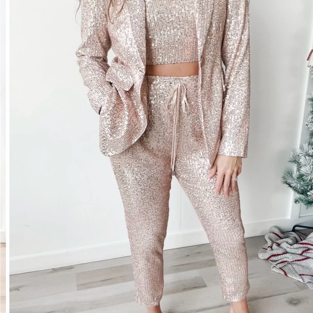 Sequin Women's Jumpsuit in Gold